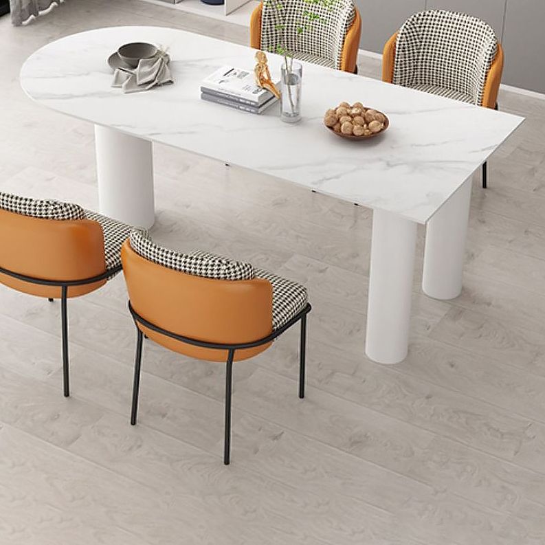 Free Form Dining Table Modern Sintered Stone Top Iron Base Table Clearhalo 'Dining Tables & Seating' 'Dining Tables' 'dining_table' 'furn' 'furn_dining_table' 'Furniture' 'Kitchen & Dining Furniture' 1200x1200_ee96c158-c1ec-4776-9f4e-2649c2f7406d