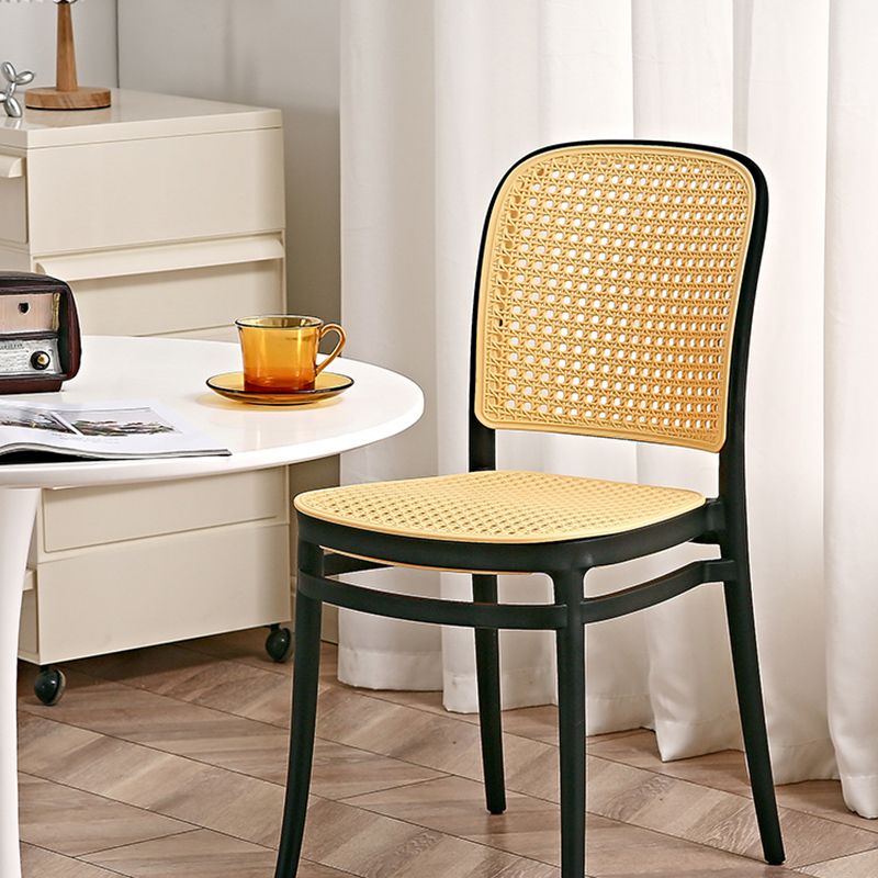 Contemporary Style Armless Chair Plastic Open Back Side Chair for Restaurant Bedroom Clearhalo 'Dining Chairs' 'Dining Tables & Seating' 'dining_chair' 'furn' 'furn_dining_chair' 'Furniture' 'Kitchen & Dining Furniture' 1200x1200_ee99c3d1-59b5-4ba9-b761-1df3a77e5de6