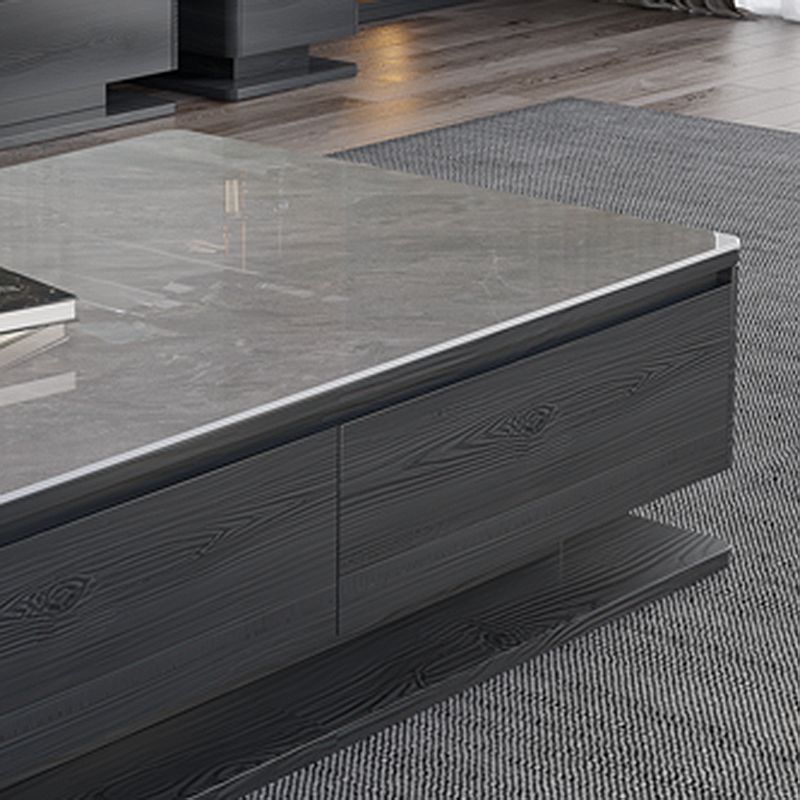 Modern Style Grey/white Slate Top Rectangular Coffee Table with Solid Wood Base Clearhalo 'Coffee & Accent Tables' 'Coffee Tables' 'coffee_tables' 'furn' 'furn_coffee_tables' 'Furniture' 'Living Room Furniture' 1200x1200_ee9a3235-8b89-46d4-b965-017aff4d1053
