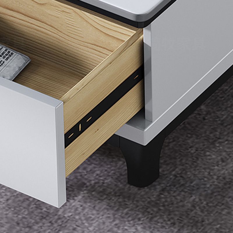 Tavolino top in pietra con 4 gambe in legno e 2 cassetti tavolo da cocktail