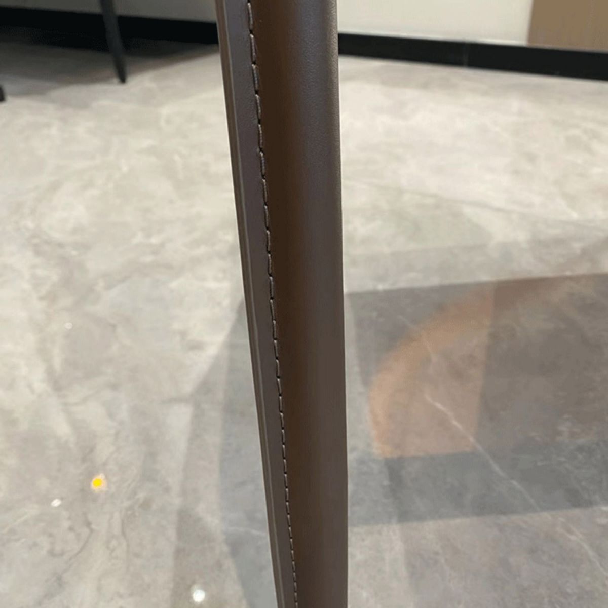 Moderner Essstuhl Leder Leder fester Rückseitenstuhl für Esszimmer