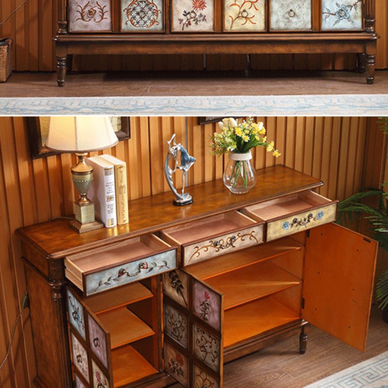 Industrial Storage Cabinet with Solid Wood Drawers and Doors Clearhalo 'Cabinets & Chests' 'cabinets_chests' 'furn' 'furn_cabinets_chests' 'Furniture' 'Living Room Furniture' 1200x1200_ee9cc629-3975-420d-9c9f-87e78e8f29d3