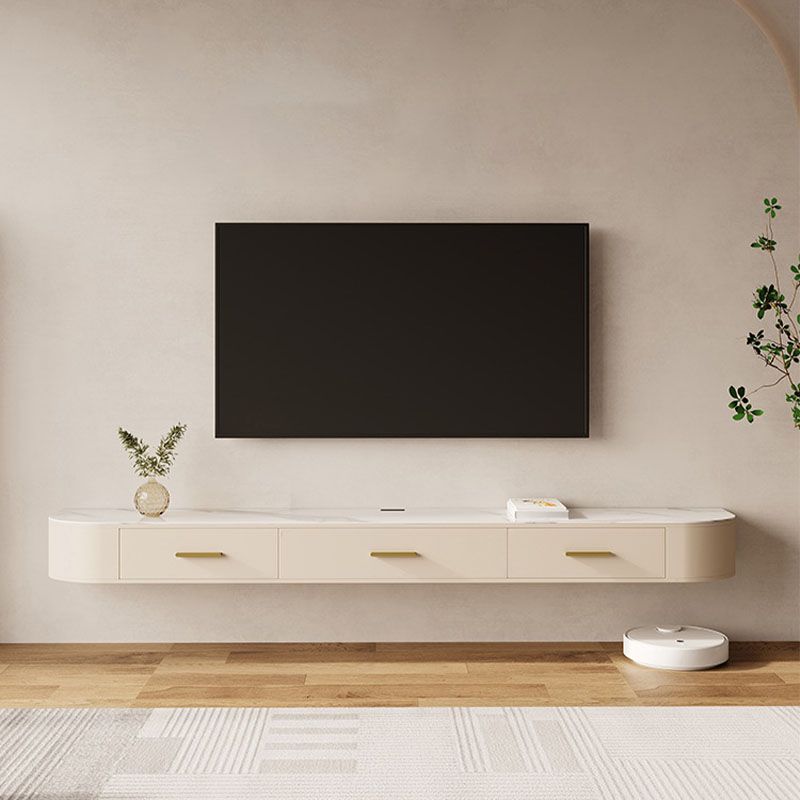 Consola flotante de piedra moderna para medios de TV, consola para sala de estar