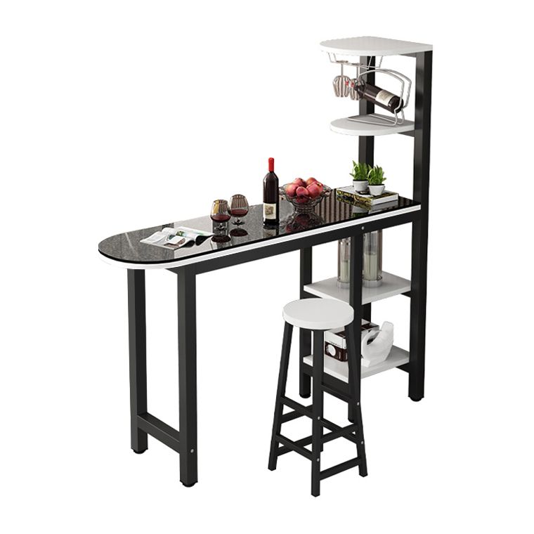 Metal Frame Contemporary Pub Table Matte Finish Manufactured Wood Bar Table Clearhalo 'Bar Furniture' 'Bar Tables' 'bar_tables' 'furn' 'furn_bar_tables' 'Furniture' 'Kitchen & Dining Furniture' 1200x1200_ee9f8ce9-cc96-441f-87d4-b84f132064cf