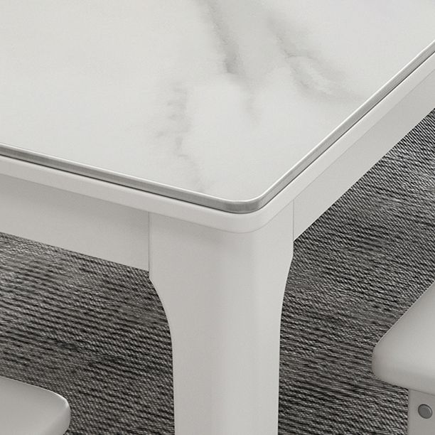 Rectangle Mid-Century Dining Table White Sintered Stone Fixed Table Clearhalo ' dining_table' 'Dining Tables & Seating' 'Dining Tables' 'furn' 'furn_dining_table' 'Furniture' 'furniture_dining_table' 'Kitchen & Dining Furniture' 'kitchen&dining_furn' 'kitchen' 'kitchen_dining_table' 1200x1200_ee9fd661-bd74-4047-8ced-8c6e621b9fe3