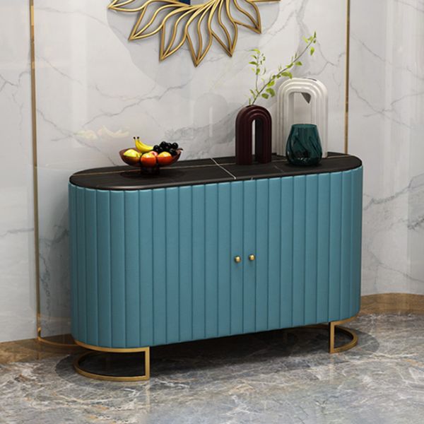 33.5"H Glam Style Credenza Stone Countertop Cabinets Dining Server for Living Room Clearhalo 'buffet_sideboard' 'Buffets & Sideboards' 'furn' 'furn_buffet_sideboard' 'Furniture' 'Kitchen & Dining Furniture' 1200x1200_eea070cc-7318-4fe1-b083-24d8bfe67b3e