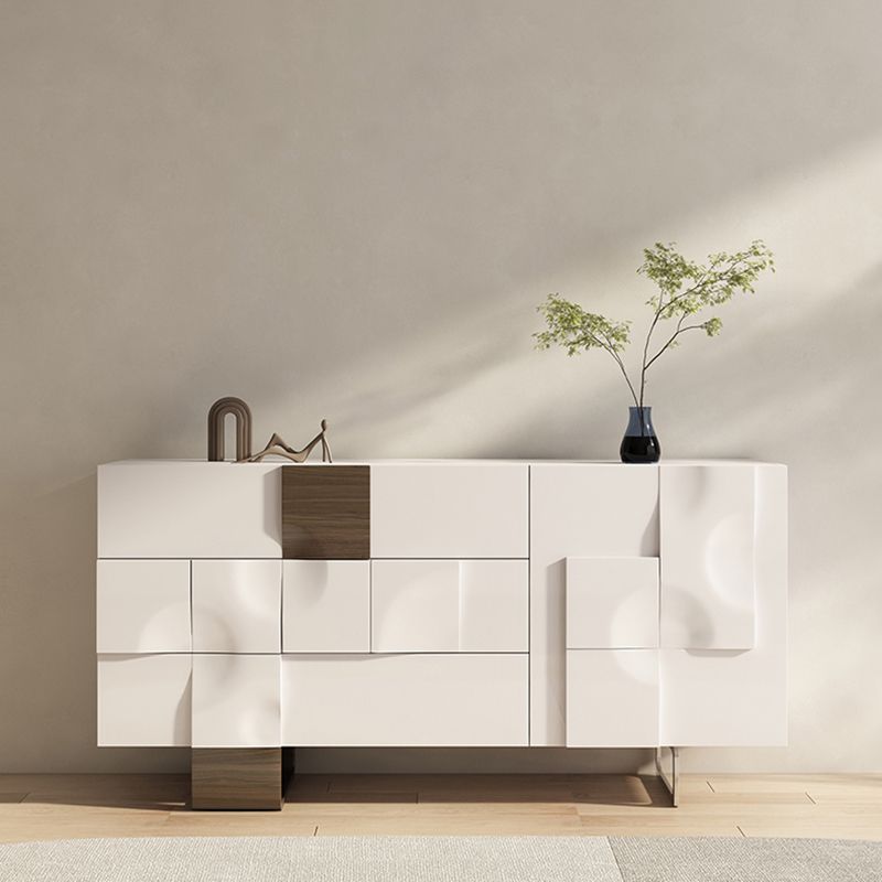 Cassetti di stoccaggio in legno massiccio in stile nordico mobile in bianco