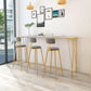 Table moderne à hauteur de bar avec plateau en pierre blanche, table de 41,3 pouces de hauteur
