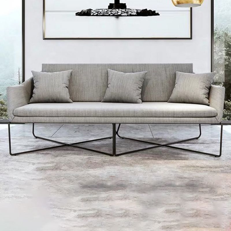 Hedendaagse stijl katoen wijd uitlopende armbank in grijs voor woonkamer