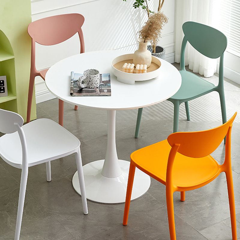 Contemporary Kitchen Dining Chair Plastic Open Back Side Chair