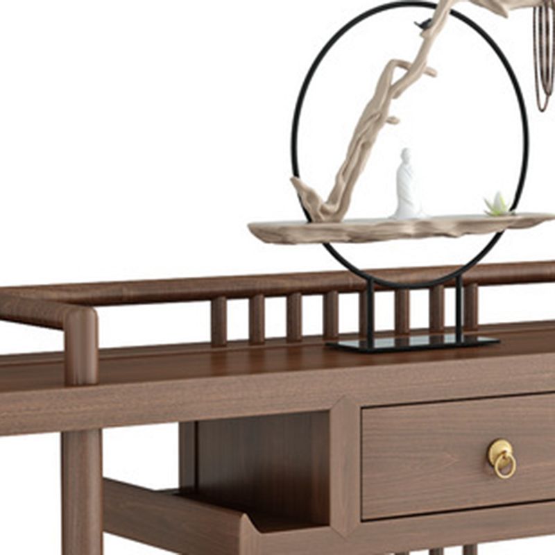 Mesa de consola de 30.71 pulgadas de altura Mesa de acento de madera maciza con estante