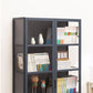 Modern Lacquered Accent Cabinet, Gray Rectangle Cabinet with Shelves