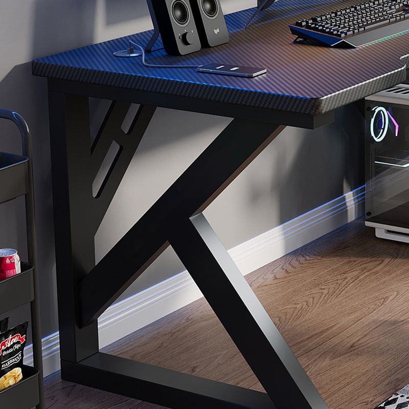 Escritorio de escritorio de oficina de madera contemporánea escritorio de computadora con base de metal