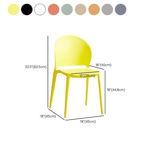 Contemporary Dining Room Dining Chair Plastic Stacking Side Chair Clearhalo 'Dining Chairs' 'Dining Tables & Seating' 'dining_chair' 'furn' 'furn_dining_chair' 'Furniture' 'Kitchen & Dining Furniture' 1200x1200_eeaafa5f-bd6b-4d20-a8ce-f64732648589