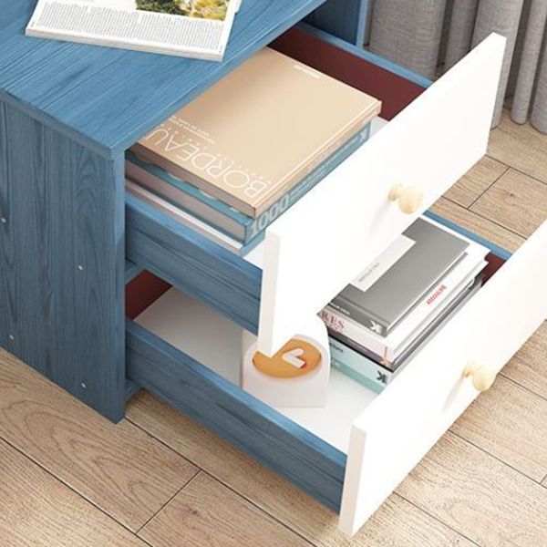 Engineered Wood Bookshelf Open Back Contemporary Bookcase for Home