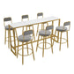 Mesa rectangular con altura de barra, mesa de pub con base metálica para uso en patio