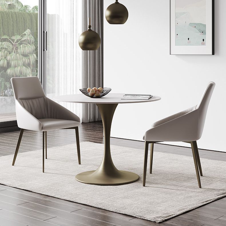 Round Tulip Base Dining Site Table Traditional Luxury Dinette Table for Home Clearhalo ' dining_table' 'Dining Tables & Seating' 'Dining Tables' 'furn' 'furn_dining_table' 'Furniture' 'furniture_dining_table' 'Kitchen & Dining Furniture' 'kitchen&dining_furn' 'kitchen' 'kitchen_dining_table' 1200x1200_eead85ff-d936-4232-8b1e-5db4b8239c1e