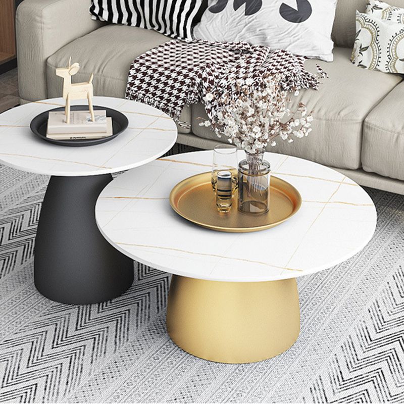 Modern Style Round Metal Table Metal Pedestal Base Coffee Table Clearhalo 'Coffee & Accent Tables' 'Coffee Tables' 'coffee_tables' 'furn' 'furn_coffee_tables' 'Furniture' 'Living Room Furniture' 1200x1200_eeae2c04-bf86-4dca-96a8-2892839f96f5