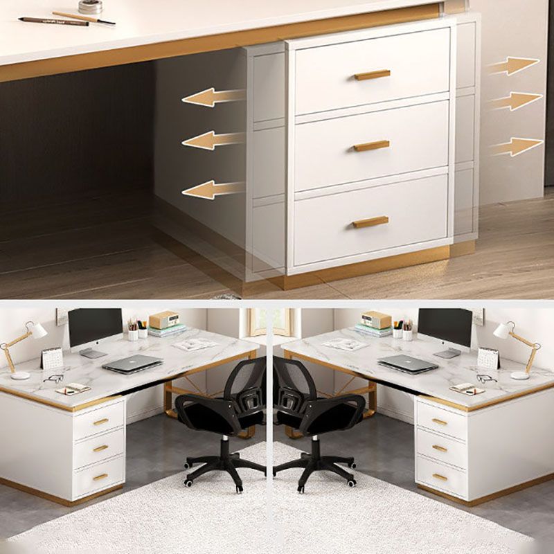 29.5 "H Glam Executive Desk rechthoekig schrijfbureau met laden