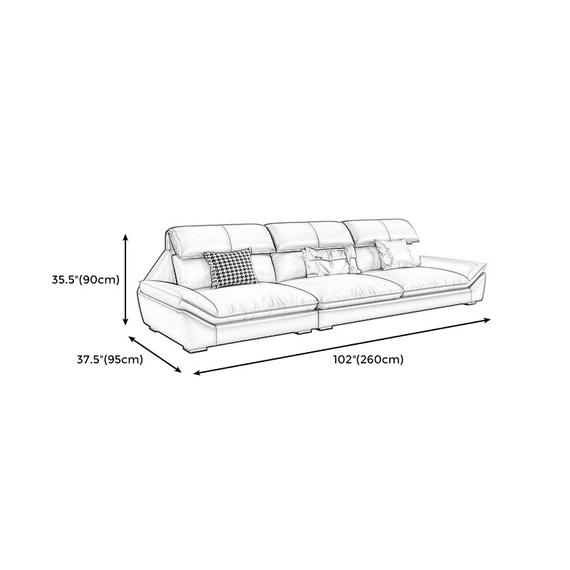 Contemporary Grey Faux Leather Sectional Pillow Top Arm Stain-Resistant Sofa and Chaise Clearhalo 'furn' 'furn_sectionals' 'Furniture' 'furniture_sectionals' 'kitchen' 'kitchen_sectionals' 'Living Room Furniture' 'Sectionals' 1200x1200_eeafa759-82e0-4910-9010-690267dc3e14