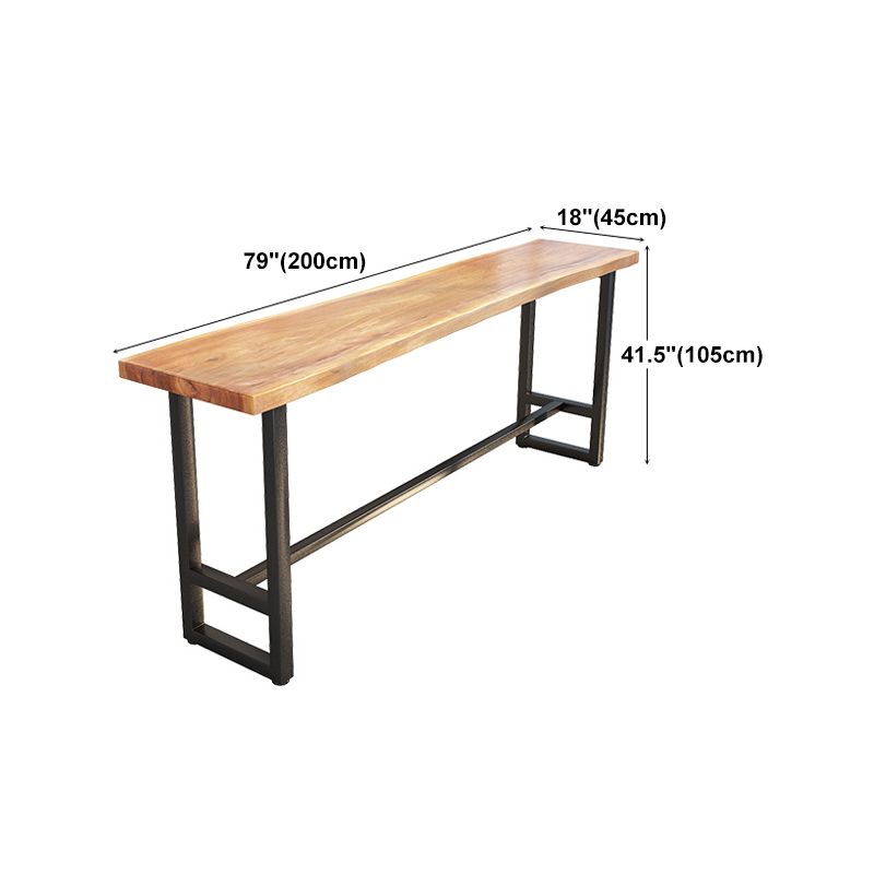 Pine Wood Bar Table Industrial Bar Dining Table with Trestle Base Clearhalo 'Bar Furniture' 'Bar Tables' 'bar_tables' 'furn' 'furn_bar_tables' 'Furniture' 'furniture_bar_tables' 'Kitchen & Dining Furniture' 1200x1200_eeb0abb0-8662-4995-9ec7-680dba2cde2b