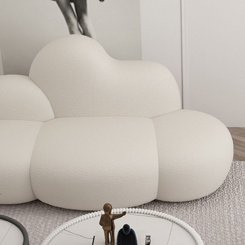Divano curvo in lana bianca moderna di divano a braccio quadrato da 37,40 "per appartamento