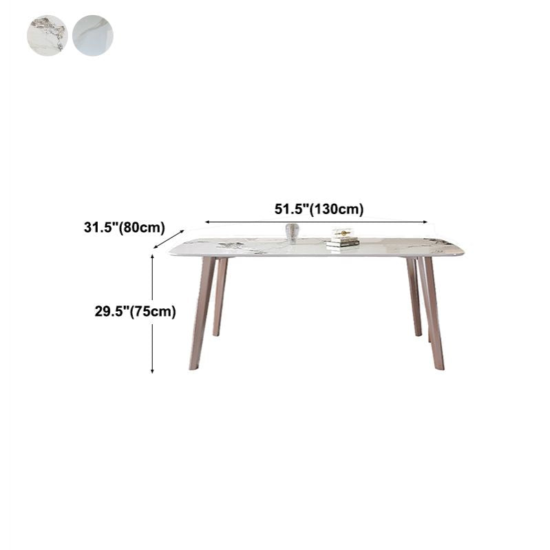 Rectangle Top Dining Table Modern Stone Dining Table with 4 Legs Clearhalo 'Dining Tables & Seating' 'Dining Tables' 'dining_table' 'furn' 'furn_dining_table' 'Furniture' 'furniture_dining_table' 'Kitchen & Dining Furniture' 1200x1200_eeb2e1ab-200c-4ece-ab56-f2867f40ff26