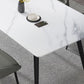 Contemporary Rectangle Shape Sintered Stone Dining Table Kitchen Dining Table with 4 Legs Base Clearhalo ' dining_table' 'Dining Tables & Seating' 'Dining Tables' 'Furniture' 'furniture_dining_table' 'Kitchen & Dining Furniture' 'kitchen&dining_furn' 'kitchen' 'kitchen_dining_table' 1200x1200_eeb2fcf9-0e3f-47a5-820a-8c7e875ab046