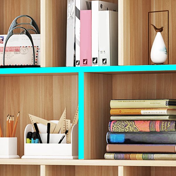 Closed Back Modern Style Bookcase Wood Bookshelf for Home Office