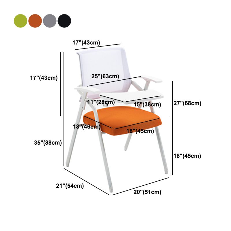 Modern Office Chair with Arms Mid Back Conference Chair with White Frame Clearhalo 'furn' 'furn_office_chair' 'Furniture' 'Office Chairs' 'Office Furniture' 'office_chair' 1200x1200_eeb350a0-cd21-4570-9836-91756a2e838b