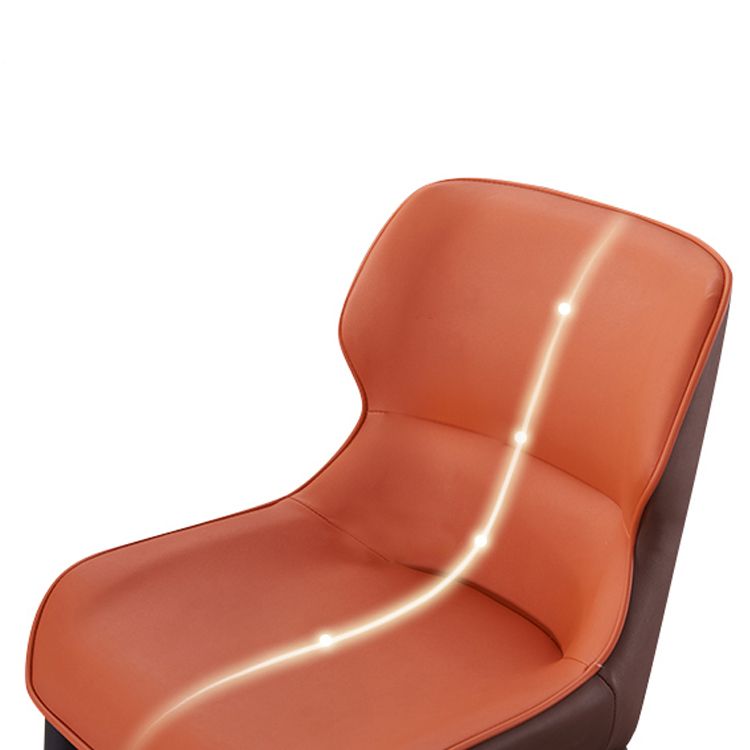 Modern Faux Leather Dining Chair Metal Arm Chair for Home Use (Set of 2) Clearhalo ' kitchen&dining_furn' 'Dining Chairs' 'Dining Tables & Seating' 'dining_chair' 'furn' 'furn_dining_chair' 'Furniture' 'furniture_dining_chair' 'Kitchen & Dining Furniture' 'kitchen' 1200x1200_eeb52103-3b07-4f28-b366-7fbe88d2599f