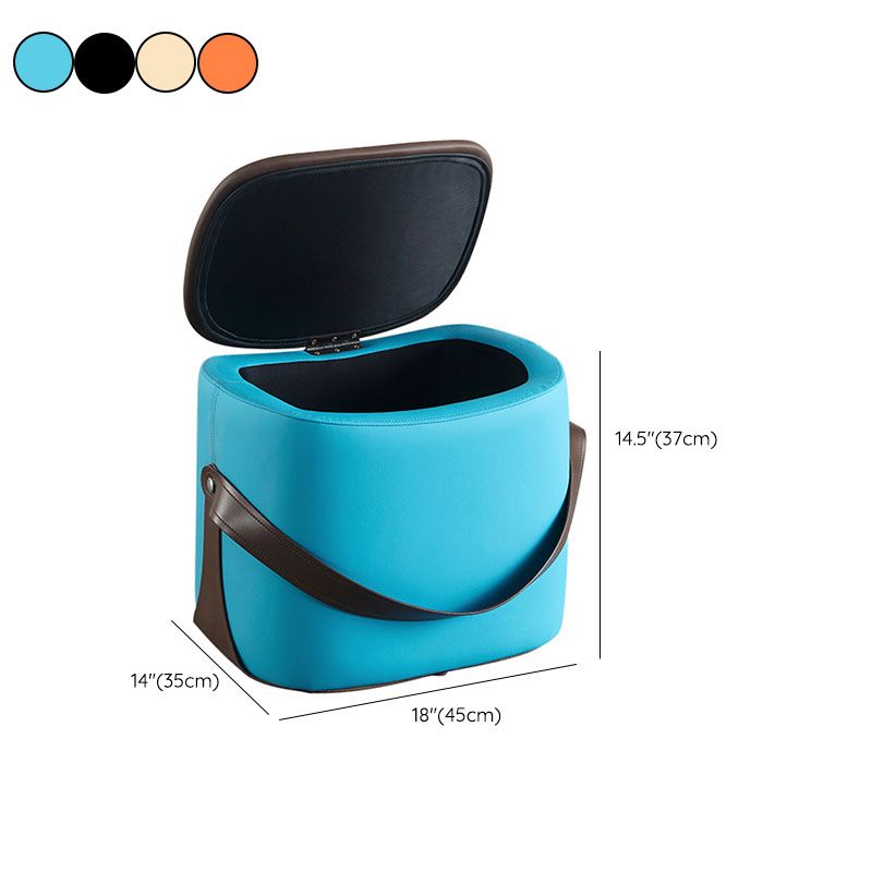 Glam otomano de cuero sintético cuero resistente cuadrado cuadrado otomano con piernas con piernas