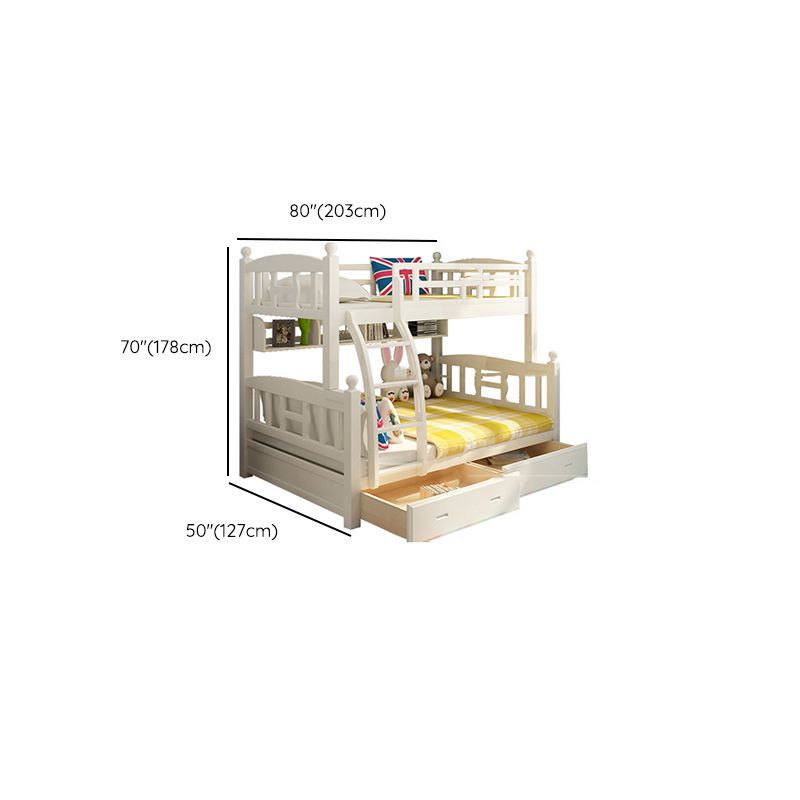 Solid Wood Bunk Bed Modern Style White Bunk Bed with Guardrail Clearhalo 'Bedroom Furniture' 'Beds' 'furn' 'furn_beds' 'Furniture' 1200x1200_eeb6456f-db57-4e8c-8542-147e17cacd04