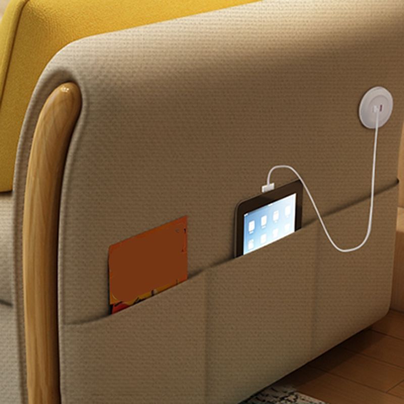 Cama de sofá de brazo acampanado de mezcla de algodón contemporánea con almohadas