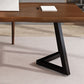 Rectangle Double Pedestal Industrial Dining Table Wood Color Fixed Table of Solid Wood Clearhalo ' dining_table' 'Dining Tables & Seating' 'Dining Tables' 'furn' 'furn_dining_table' 'Furniture' 'furniture_dining_table' 'Kitchen & Dining Furniture' 'kitchen&dining_furn' 'kitchen' 'kitchen_dining_table' 1200x1200_eeb81e93-5487-4d63-b83b-2faa6022f321