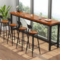 Industrial Wooden 1/2/5 Pieces Bar Table Set Rectangle Bar Table with Metal Legs Clearhalo 'Bar Furniture' 'furn' 'furn_home_bar_bar_sets' 'Furniture' 'Home Bars & Bar Sets' 'home_bar_bar_sets' 'Kitchen & Dining Furniture' 1200x1200_eeba4bb8-cdac-4033-82af-882e7292eede