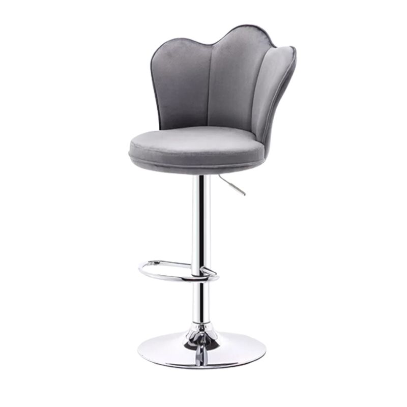 Contemporary Metal Barstool Velvet Footrest Low Back Stool with Swivel in Matte Finish Clearhalo 'Bar Furniture' 'Bar Stools' 'bar_stools' 'furn' 'furn_bar_stools' 'Furniture' 'Kitchen & Dining Furniture' 1200x1200_eebaca7d-d200-47ac-bda7-7abe9c489556