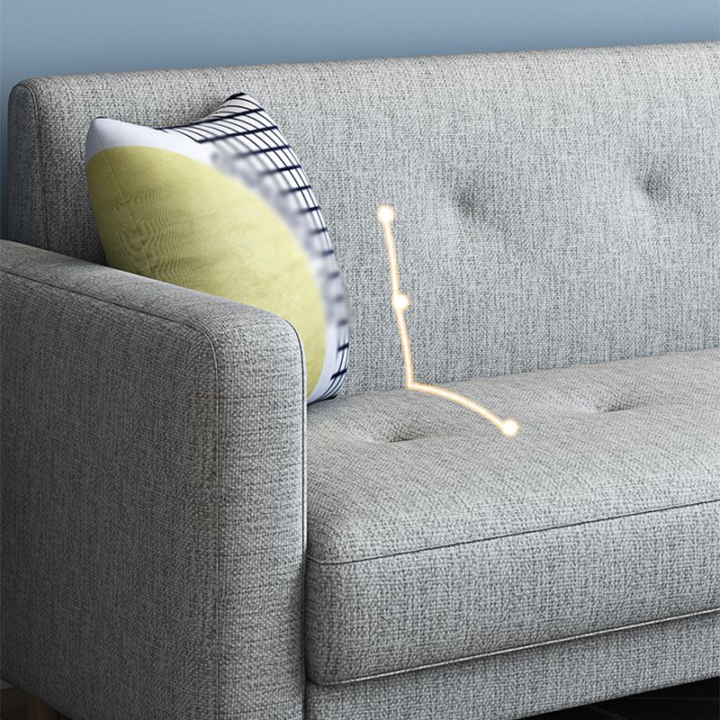 Contemporary Square Arm Sofa Tufted Back Sectional for Living Room