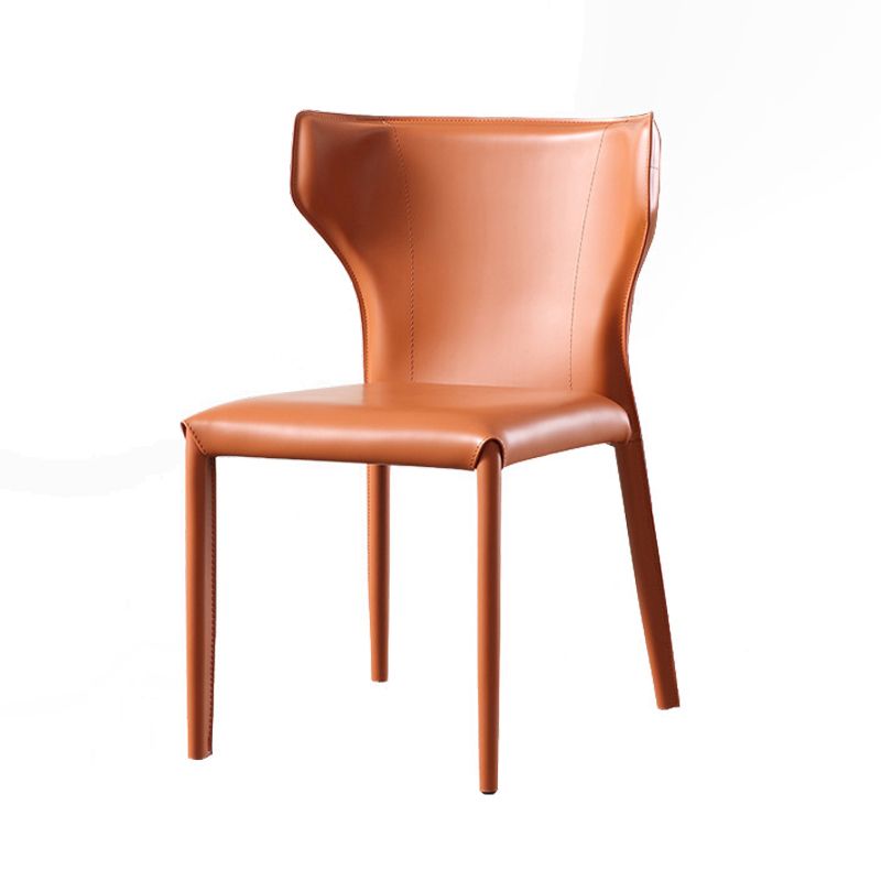 Modern Leather Dining Chair Wingback Dining Side Chair for Restaurant