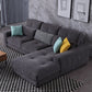 34.2"H Modern Cotton Blend Square Arm Sofa & Chaise for Living Room