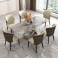 Modern Sintered Stone Gray Dining Set with Rectangle Table and Pedestal Base Home Use Dining Set Clearhalo 'Dining Room Sets' 'Dining Tables & Seating' 'dining_room_set' 'furn' 'furn_dining_room_set' 'Furniture' 'furniture_dining_room_set' 'Kitchen & Dining Furniture' 'kitchen&dining_furn' 'kitchen' 1200x1200_eebf158c-4ae9-44fe-981f-227a3421a483