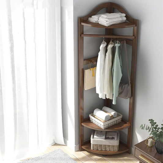 Árbol del salón de 71 "H, estante de pelaje de pie de madera de pino con estantes