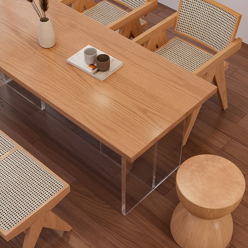Modern 1/4/6 Pieces Dining Set Rectangle Ash Wood Dining Table for Dining Room