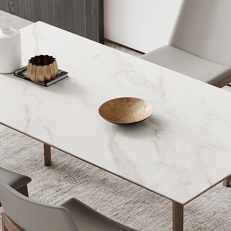 Mid-Century Rectangle Shape Table Sintered Stone Dining Table for Kitchen Clearhalo ' dining_table' 'Dining Tables & Seating' 'Dining Tables' 'furn' 'furn_dining_table' 'Furniture' 'furniture_dining_table' 'Kitchen & Dining Furniture' 'kitchen&dining_furn' 'kitchen' 'kitchen_dining_table' 1200x1200_eebf9ba3-a470-494b-a6cf-cdd8f1294431
