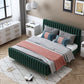Glam Style Bed Frame Solid Color Standard Bed with Headboard