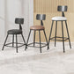 Modern Armless Backrest Counter Stool Iron Cafe Bar Stool with Leather Cushion Clearhalo 'Bar Furniture' 'Bar Stools' 'bar_stools' 'furn' 'furn_bar_stools' 'Furniture' 'furniture_bar_stools' 'Kitchen & Dining Furniture' 1200x1200_eec100e0-8fee-434b-94ca-5a513bbc3437