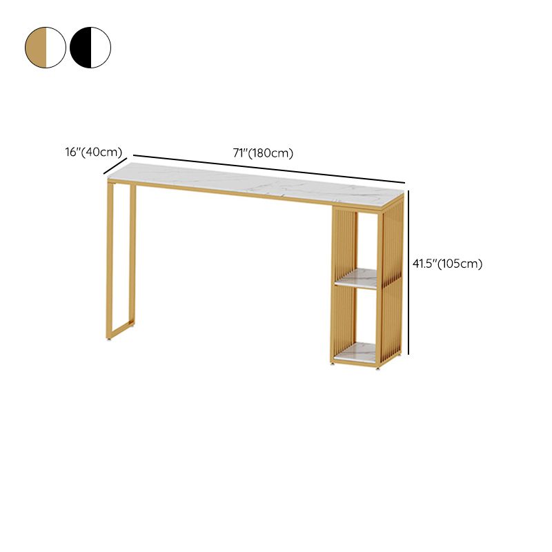 Table de barre rectangulaire de style moderne, table en pierre stockable pour le salon