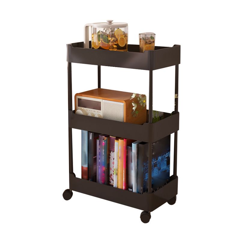 Movable Plastic Bookshelf Nordic Home Open Bookcase with Casters Clearhalo 'Bookcases' 'furn' 'furn_bookcases' 'Furniture' 'Office Furniture' 1200x1200_eec6f20e-1091-4bb5-b0b4-7072a4dee853