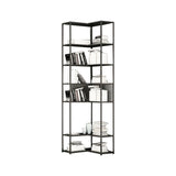 Contemporary Open Back Standard Bookshelf Metal Bookcase for Study Room Clearhalo 'Bookcases' 'furn' 'furn_bookcases' 'Furniture' 'Office Furniture' 1200x1200_eec76f3b-b151-48c0-bea9-beb48e6aa97f