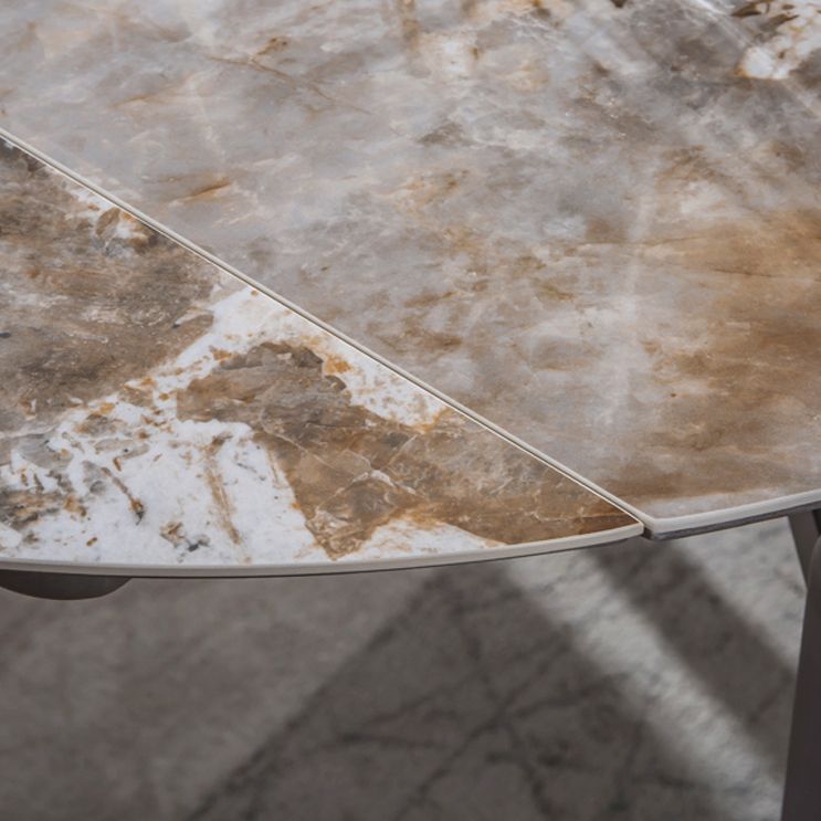 Table à manger extensible table de cuisine en pierre ronde moderne